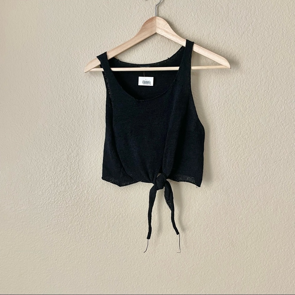 NWT brandy Melville loose knit front tie crop top